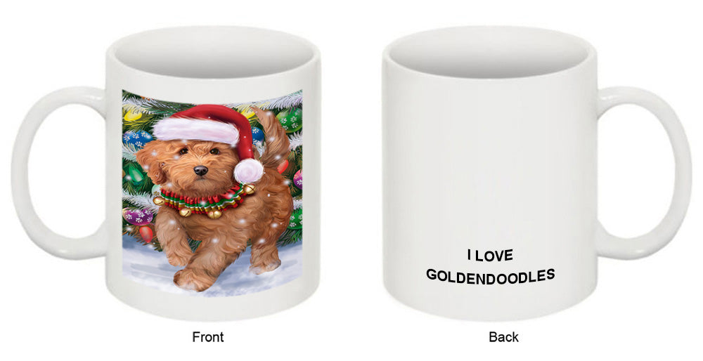 Trotting in the Snow Goldendoodle Dog Coffee Mug MUG49982