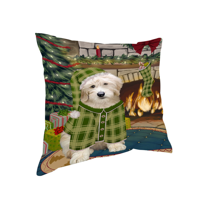 The Stocking was Hung Goldendoodle Dog Pillow PIL70204