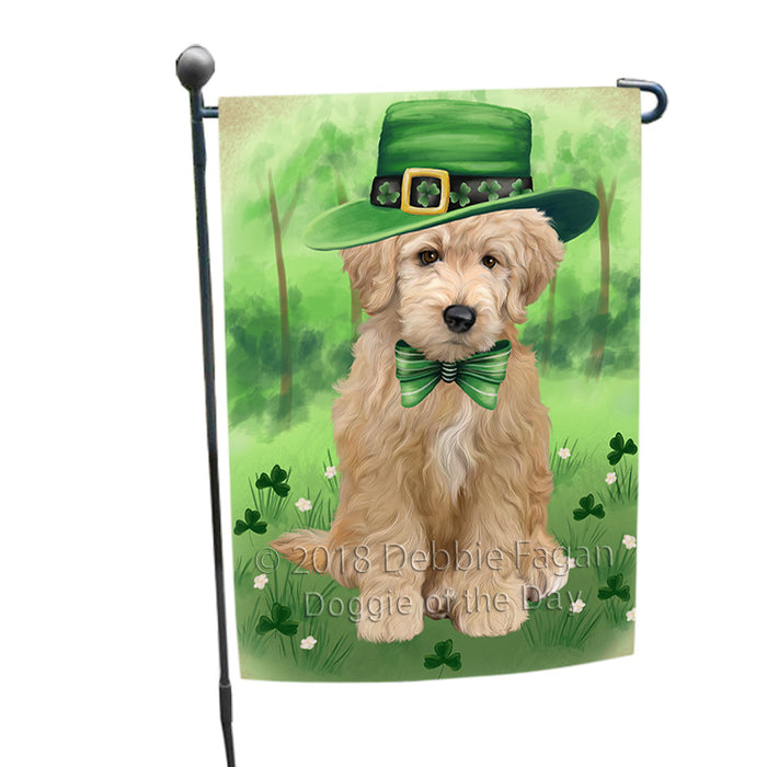 St. Patricks Day Irish Portrait Goldendoodle Dog Garden Flag GFLG64975