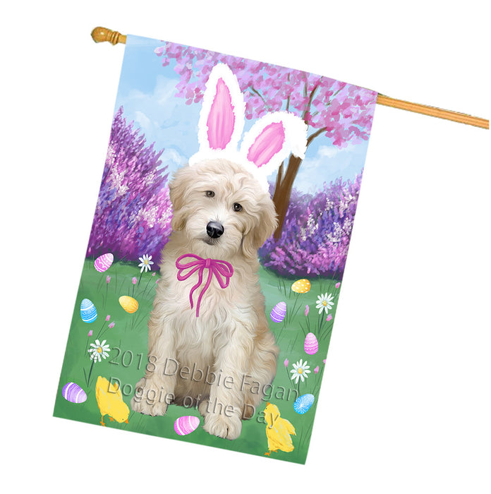 Easter Holiday Goldendoodle Dog House Flag FLG57609
