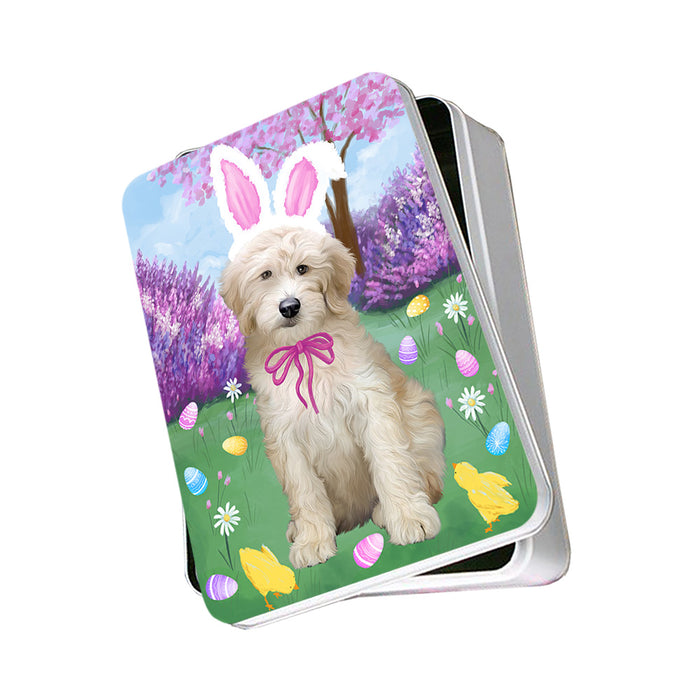 Easter Holiday Goldendoodle Dog Photo Storage Tin PITN56846