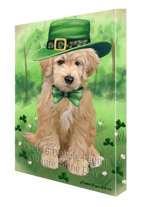 St. Patricks Day Irish Portrait Goldendoodle Dog Canvas Print Wall Art Décor CVS135503
