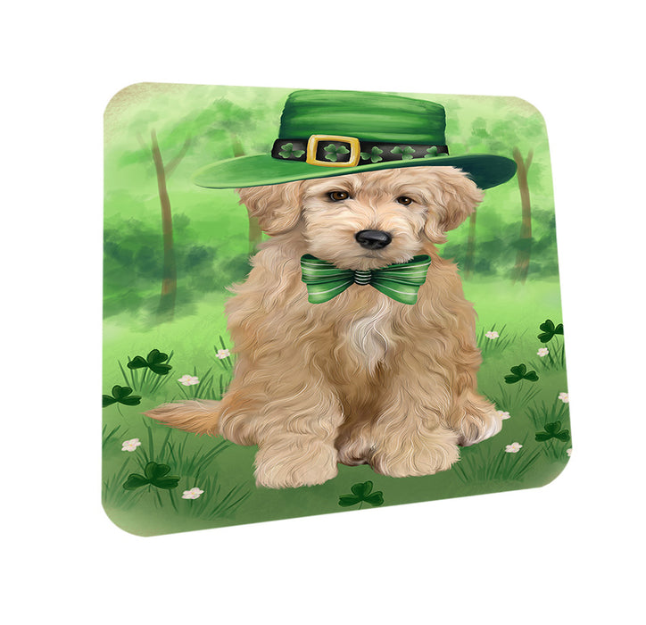 St. Patricks Day Irish Portrait Goldendoodle Dog Coasters Set of 4 CST56965
