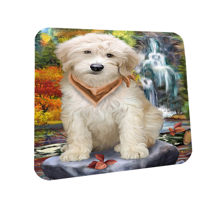 Scenic Waterfall Goldendoodle Dog Coasters Set of 4 CST51853