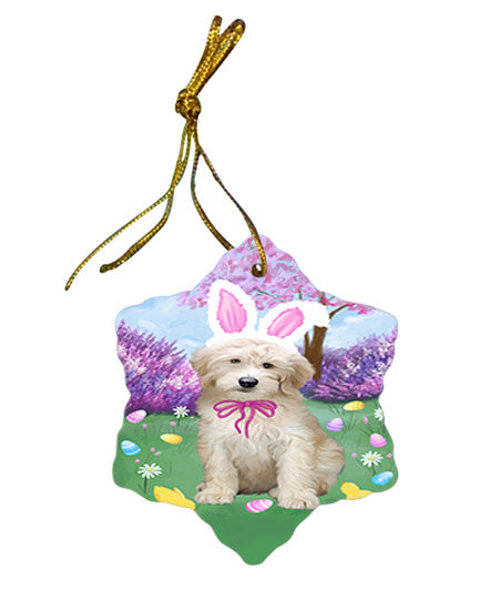 Easter Holiday Goldendoodle Dog Star Porcelain Ornament SPOR57304