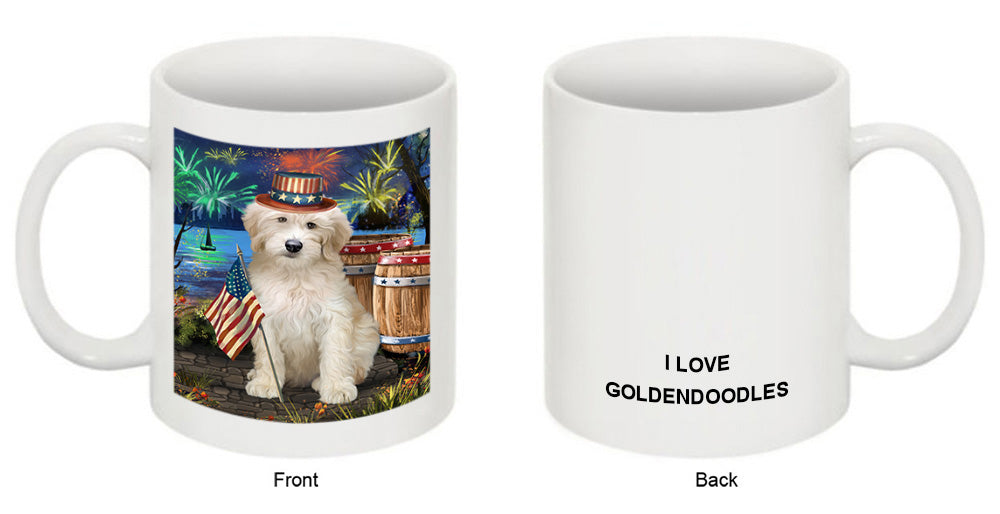 4th of July Independence Day Firework Goldendoodle Dog Coffee Mug MUG49449