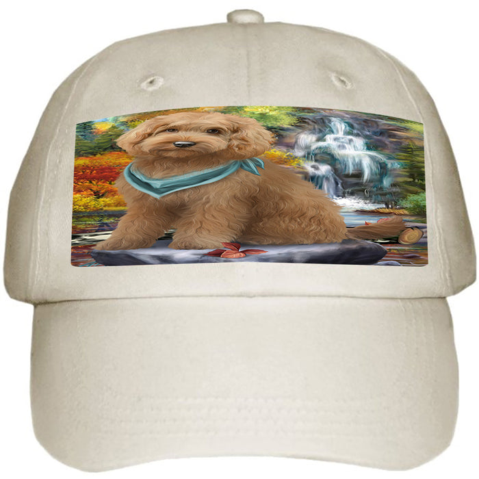 Scenic Waterfall Goldendoodle Dog Ball Hat Cap HAT59418