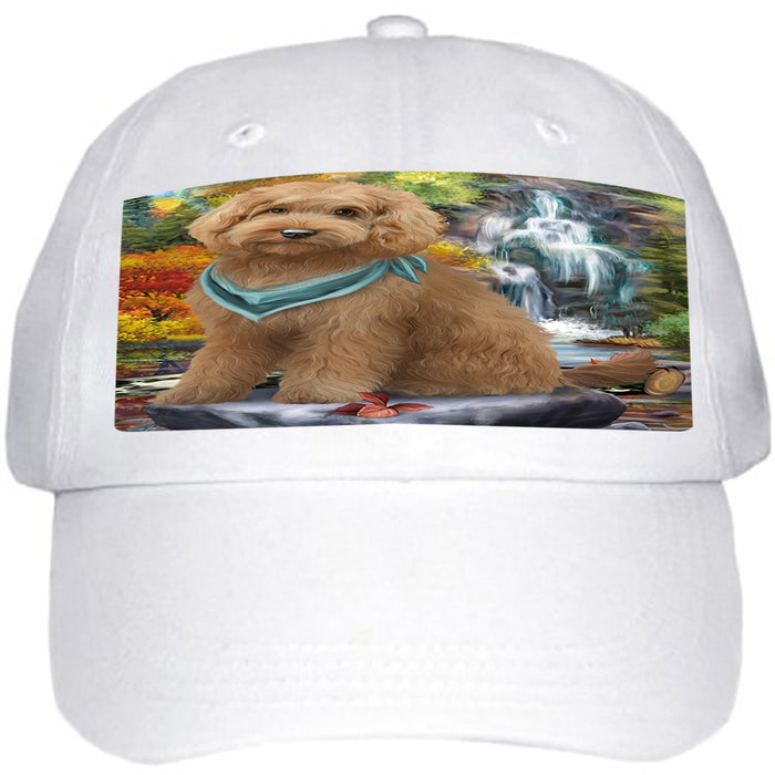 Scenic Waterfall Goldendoodle Dog Ball Hat Cap HAT59418