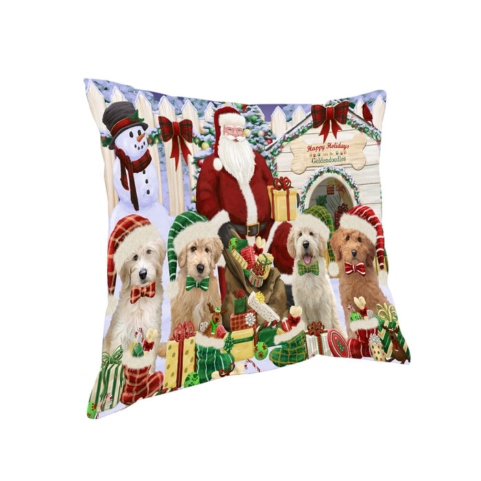 Christmas Dog House Goldendoodles Dog Pillow PIL66564