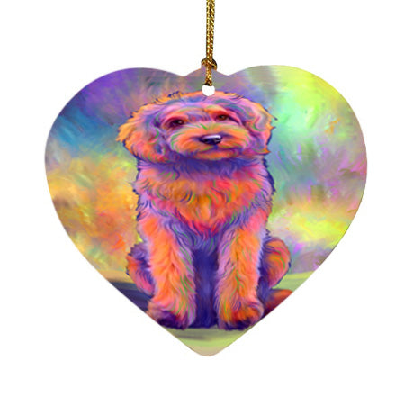 Paradise Wave Goldendoodle Dog Heart Christmas Ornament HPOR57066