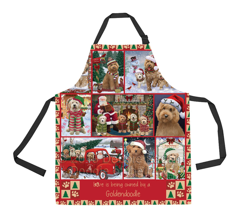 Love is Being Owned Christmas Goldendoodle Dogs Apron