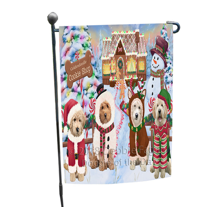 Holiday Gingerbread Cookie Shop Goldendoodles Dog Garden Flag GFLG56950