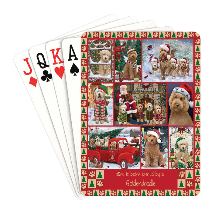 Love is Being Owned Christmas Goldendoodle Dogs Playing Card Decks