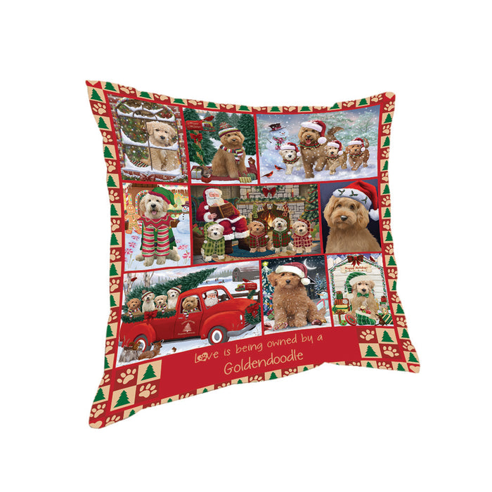 Love is Being Owned Christmas Goldendoodle Dogs Pillow PIL85768