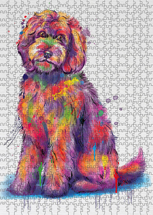 Watercolor Goldendoodle Dog Puzzle with Photo Tin PUZL97376