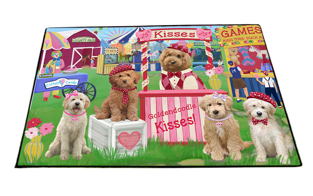 Carnival Kissing Booth Goldendoodles Dog Floormat FLMS52926