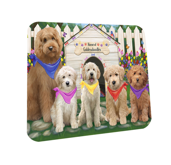 Spring Dog House Goldendoodles Dog Coasters Set of 4 CST52165