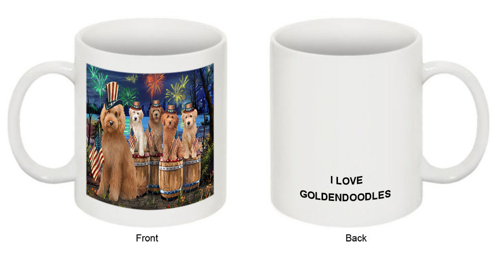 4th of July Independence Day Firework Goldendoodles Dog Coffee Mug MUG49508