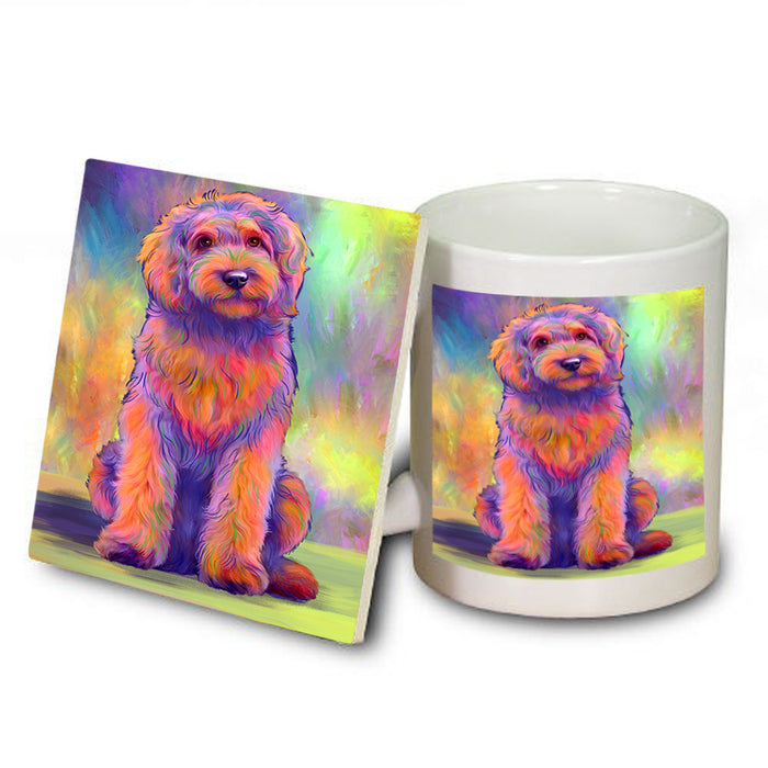Paradise Wave Goldendoodle Dog Mug and Coaster Set MUC56702