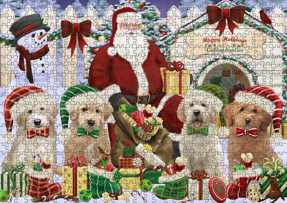 Christmas Dog House Goldendoodles Dog Puzzle  PUZL61737