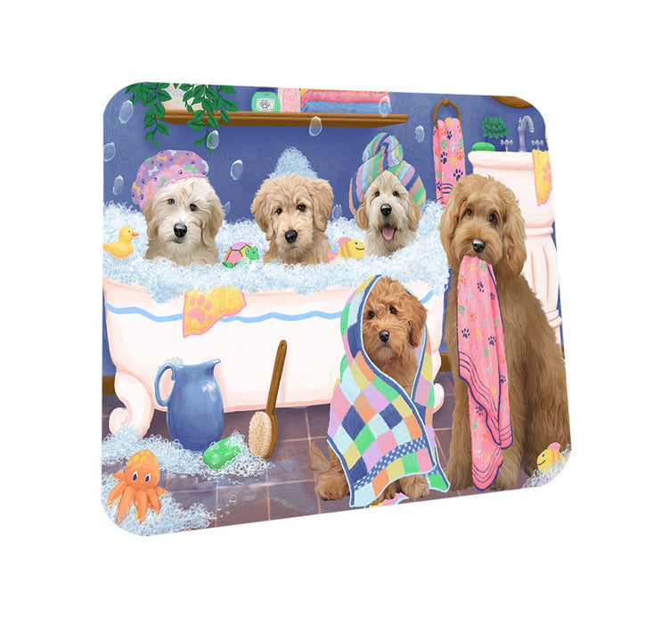 Rub A Dub Dogs In A Tub Goldendoodles Dog Coasters Set of 4 CST56749