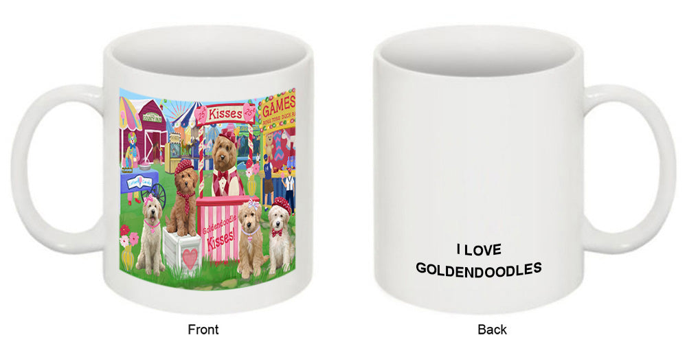 Carnival Kissing Booth Goldendoodles Dog Coffee Mug MUG51234