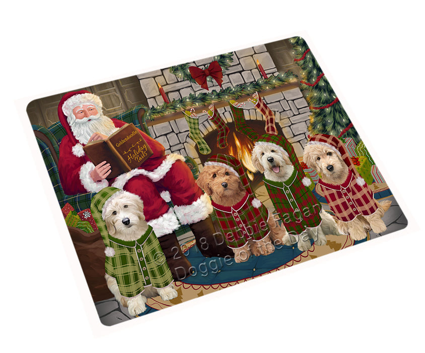 Christmas Cozy Holiday Tails Goldendoodles Dog Large Refrigerator / Dishwasher Magnet RMAG93030