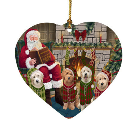 Christmas Cozy Holiday Tails Goldendoodles Dog Heart Christmas Ornament HPOR55483