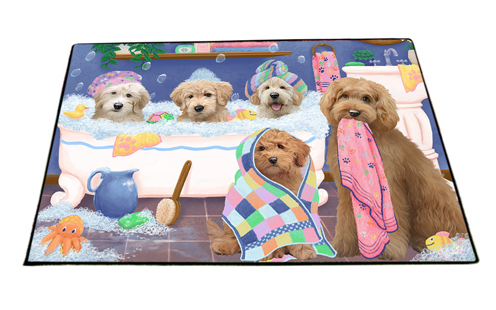Rub A Dub Dogs In A Tub Goldendoodles Dog Floormat FLMS53556