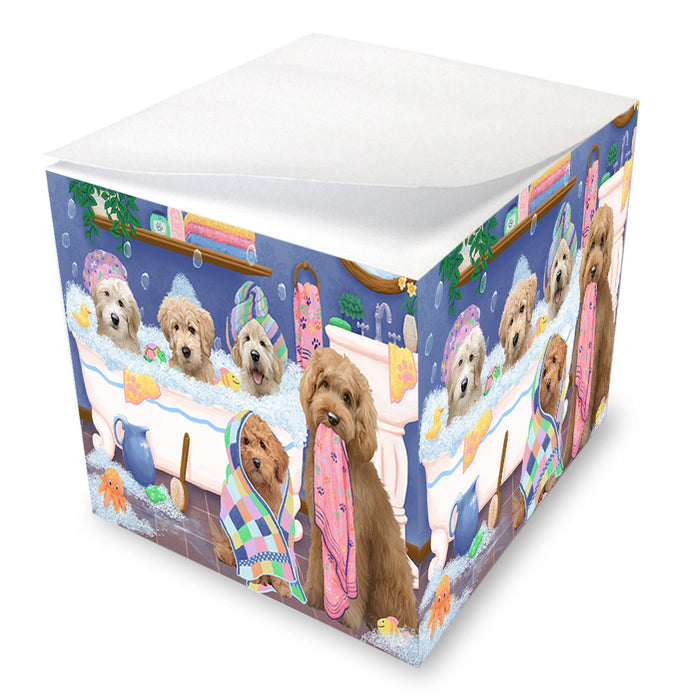 Rub A Dub Dogs In A Tub Goldendoodles Dog Note Cube NOC54863