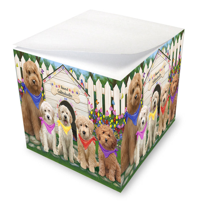 Spring Dog House Goldendoodles Dog Note Cube NOC52154