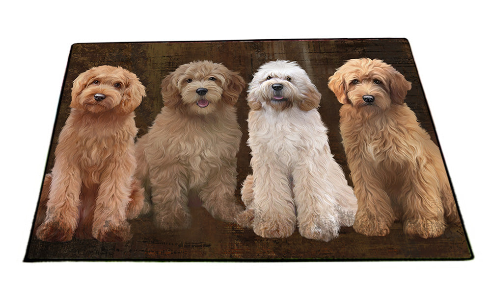 Rustic 4 Goldendoodles Dog Floormat FLMS54613