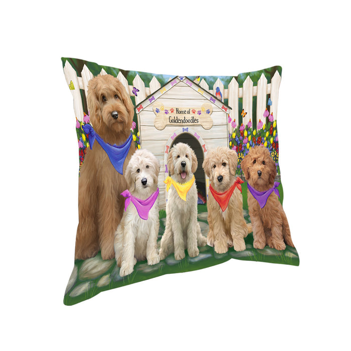 Spring Dog House Goldendoodles Dog Pillow PIL64980