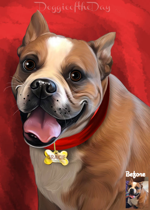 Digital Painting PERSONALIZED Caricature PET PORTRAIT! Custom Pet Dog or Cat Art