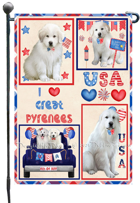4th of July Independence Day I Love USA Great Pyrenees Dogs Garden Flag GFLG66906