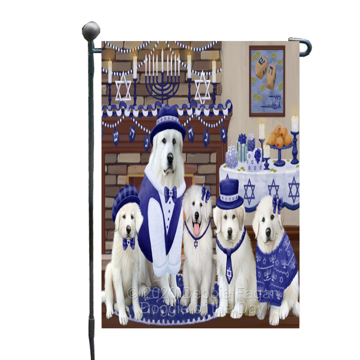 Happy Hanukkah Family Great Pyrenees Dogs Garden Flag GFLG65988