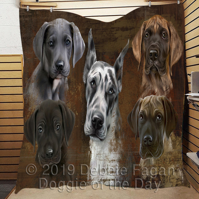 Rustic Great Dane Dogs Quilt