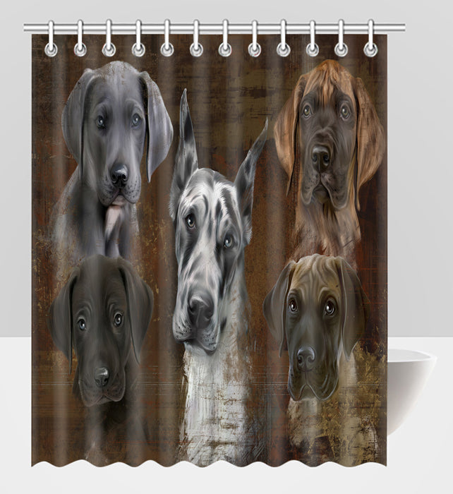 Rustic Great Dane Dogs Shower Curtain