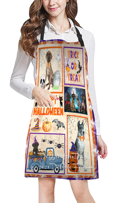 Happy Halloween Trick or Treat Great Dane Dogs Cooking Kitchen Adjustable Apron Apron49323