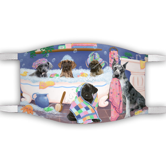 Rub A Dub Dogs In A Tub  Great Dane Dogs Face Mask FM49509