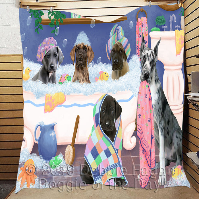 Rub A Dub Dogs In A Tub Great Dane Dogs Quilt