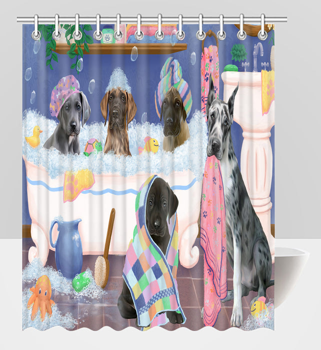 Rub A Dub Dogs In A Tub Great Dane Dogs Shower Curtain