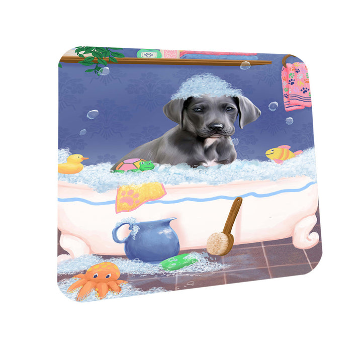 Rub A Dub Dog In A Tub Great Dane Dog Coasters Set of 4 CST57333