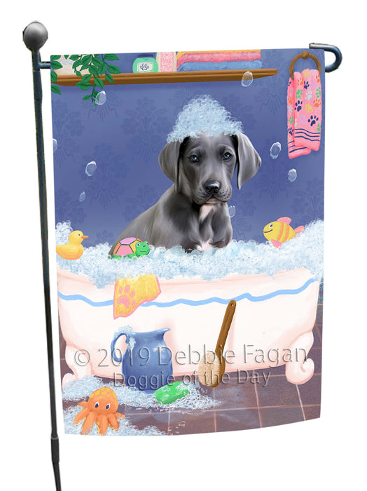 Rub A Dub Dog In A Tub Great Dane Dog Garden Flag GFLG66231