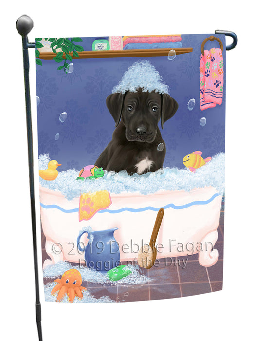 Rub A Dub Dog In A Tub Great Dane Dog Garden Flag GFLG66232