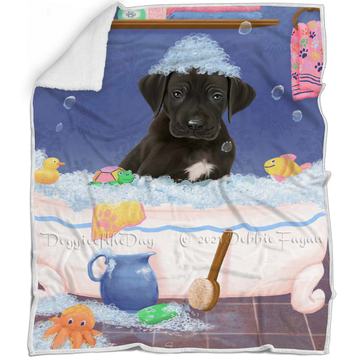 Rub A Dub Dog In A Tub Great Dane Dog Blanket BLNKT143082