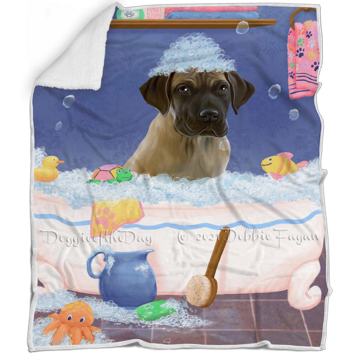 Rub A Dub Dog In A Tub Great Dane Dog Blanket BLNKT143083
