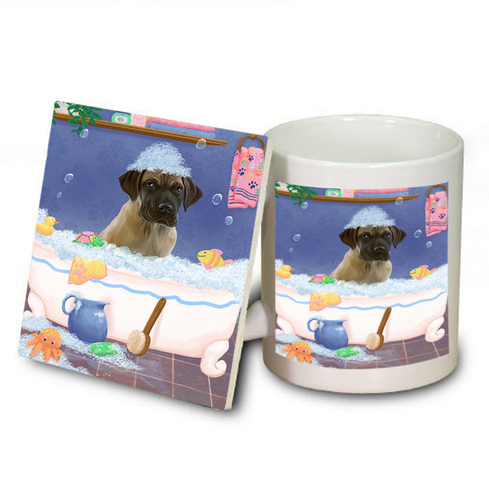 Rub A Dub Dog In A Tub Great Dane Dog Mug and Coaster Set MUC57369