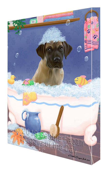 Rub A Dub Dog In A Tub Great Dane Dog Canvas Print Wall Art Décor CVS142901
