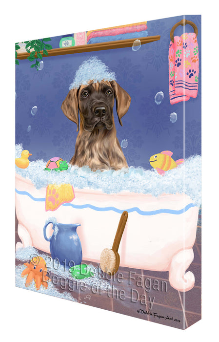 Rub A Dub Dog In A Tub Great Dane Dog Canvas Print Wall Art Décor CVS142910